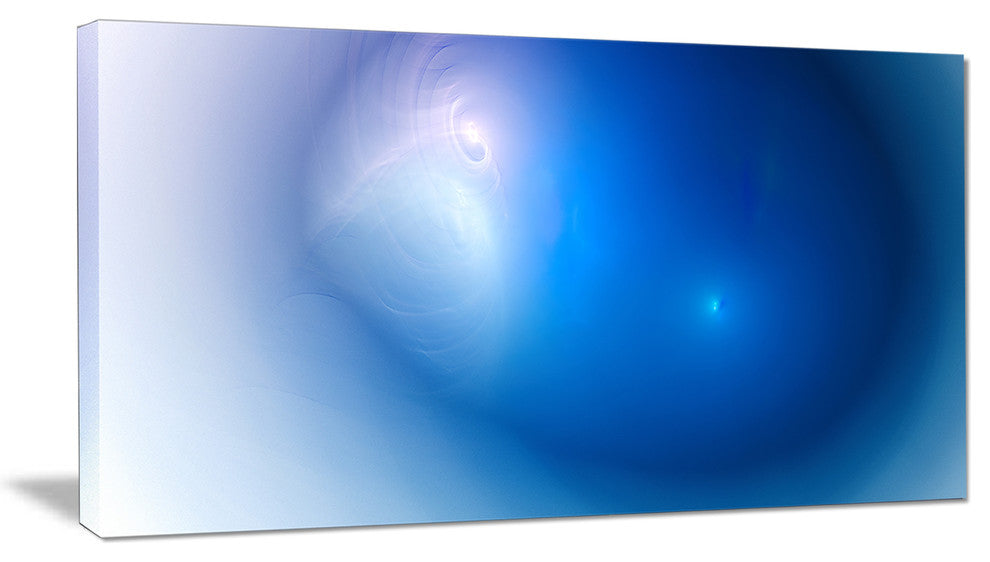 Mysterious Blue Fractal Texture, Abstract Wall Art Canvas, 32x16