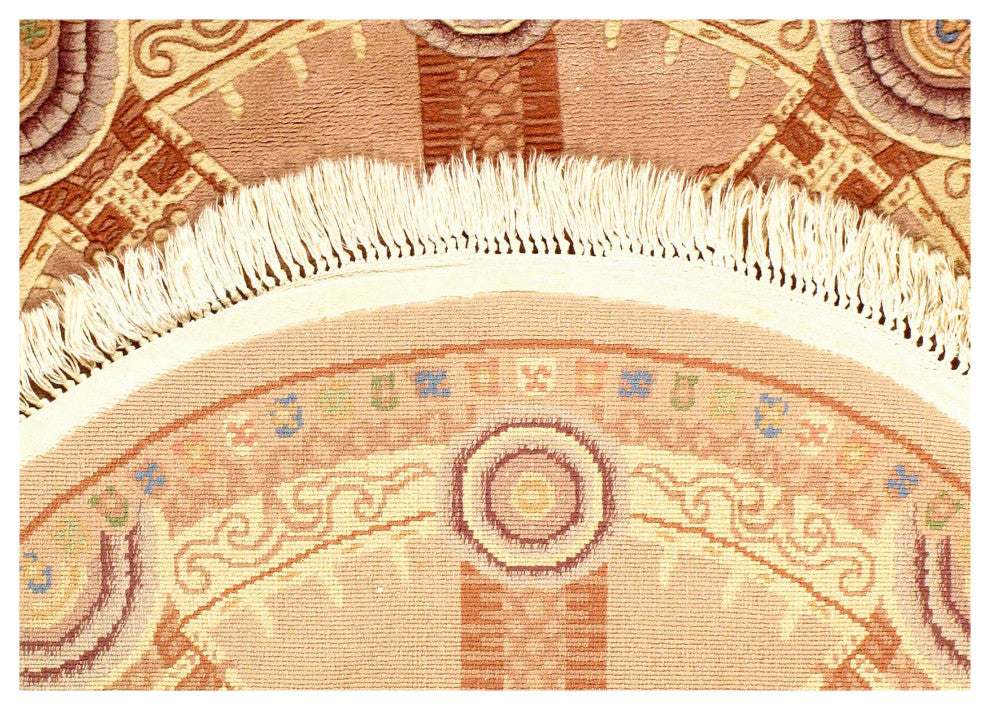 Vintage Chinese Peking Round Rug 4'x4'