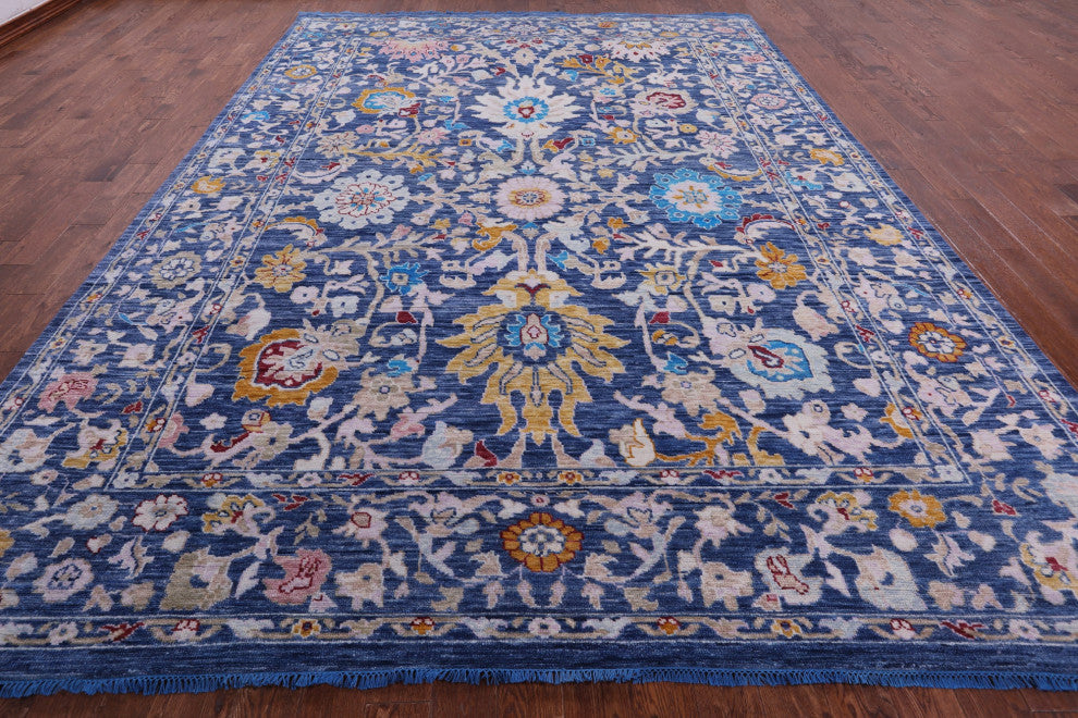 Turkish Oushak Handmade Wool Rug 10' 0" X 14' 1" - Q13443
