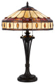 Xia 26 Inch Tiffany Style Vintage Table Lamp, Glass Shade, Antique Bronze