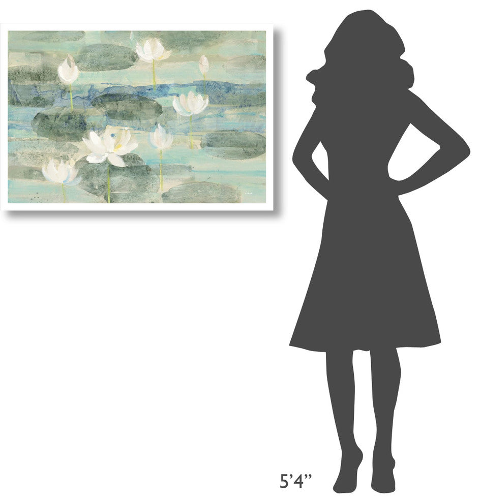 "Water Lilies Bright" Digital Paper Print by Albena Hristova, 38"x26"