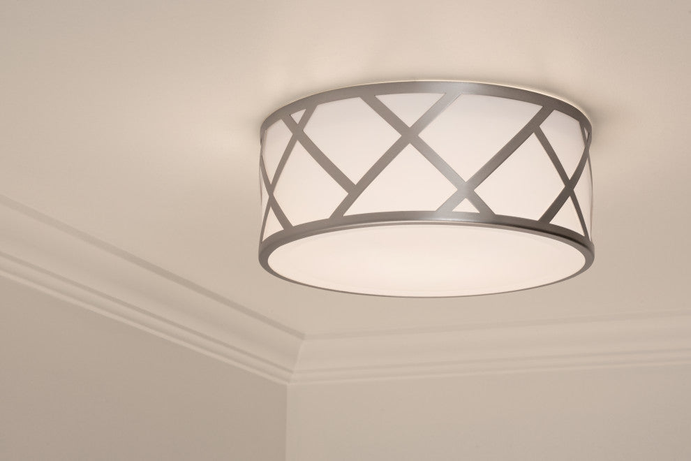 Haven 17'' Flush Mount, Satin Nickel
