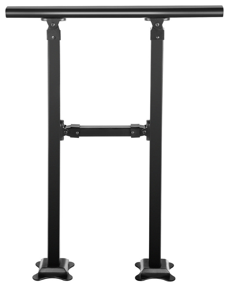 VEVOR Outdoor Stair Railing Transitional Wrought Iron Handrail, 7.9 Inch, 1 Step