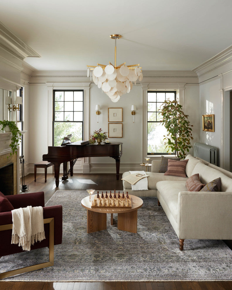 Jean Stoffer x Loloi Bradbury Grey / Multi 5'-0" x 5'-0" Round Accent Rug