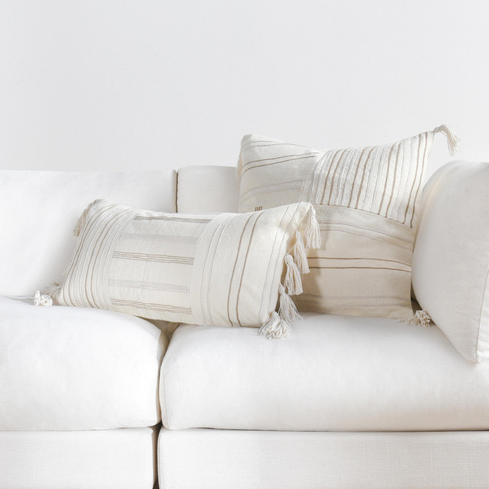 Apana Linen Embroidered Throw Pillow by Kosas Home, 22x22