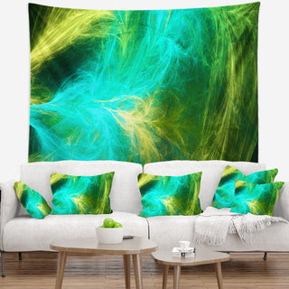 Green Mystic Psychedelic Design Abstract Wall Tapestry, 60"x50"