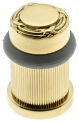 Genuine Solid Brass Ribbon & Reed Bullet Door Bumper/Stop, Polished Brass