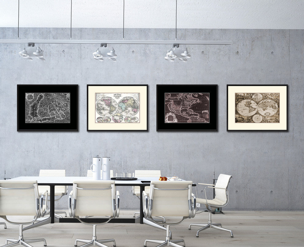 Finland Centuries Vintage Monochrome Map Canvas, 16"x21"