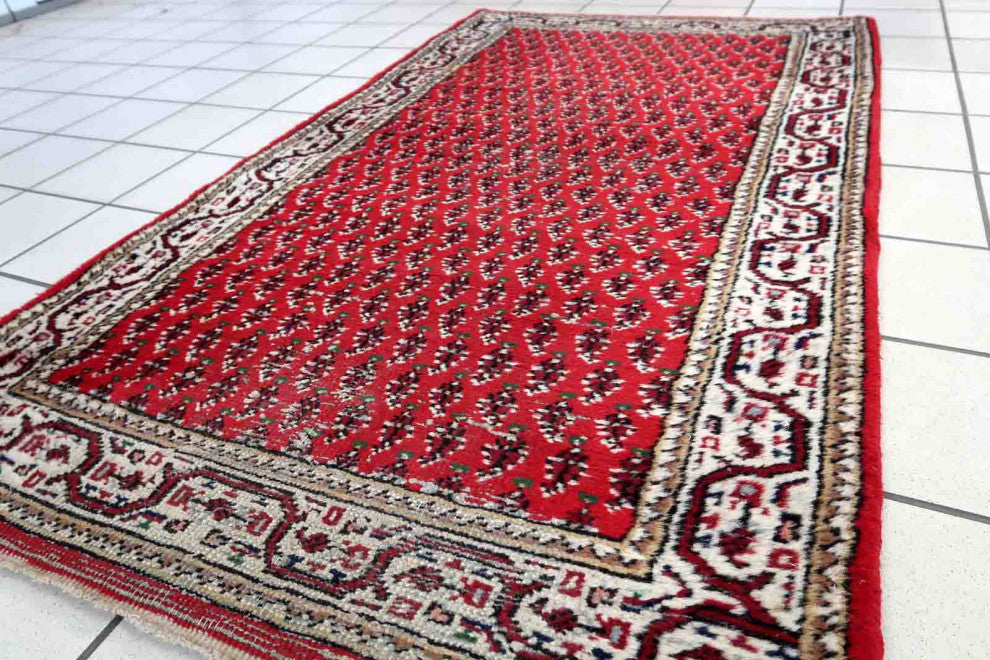 Handmade Vintage Indian Seraband Rug 3'x5.1', 93cmx158cm, 1970s
