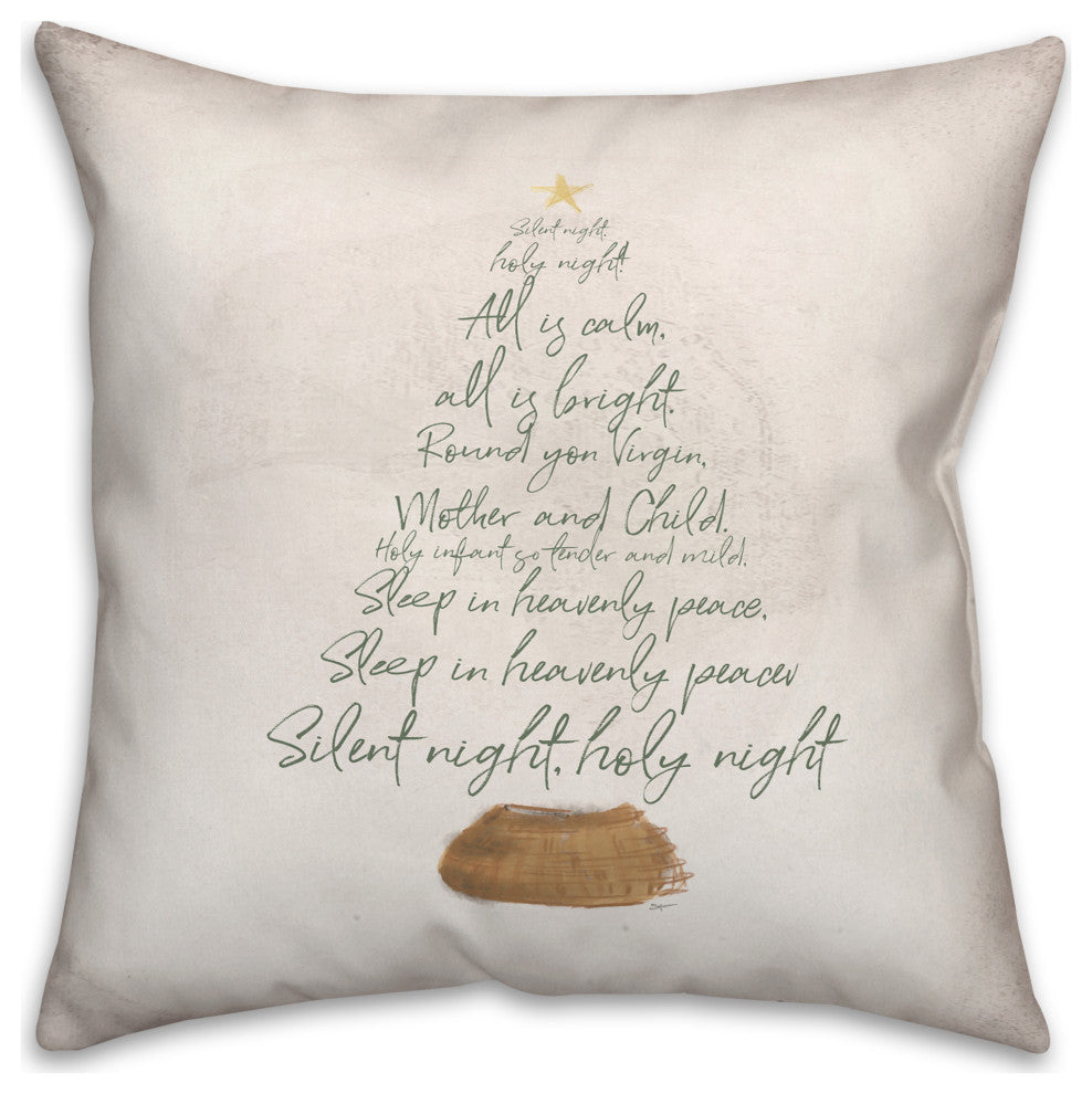 Silent Night Tree 18x18 Indoor/Outdoor Pillow