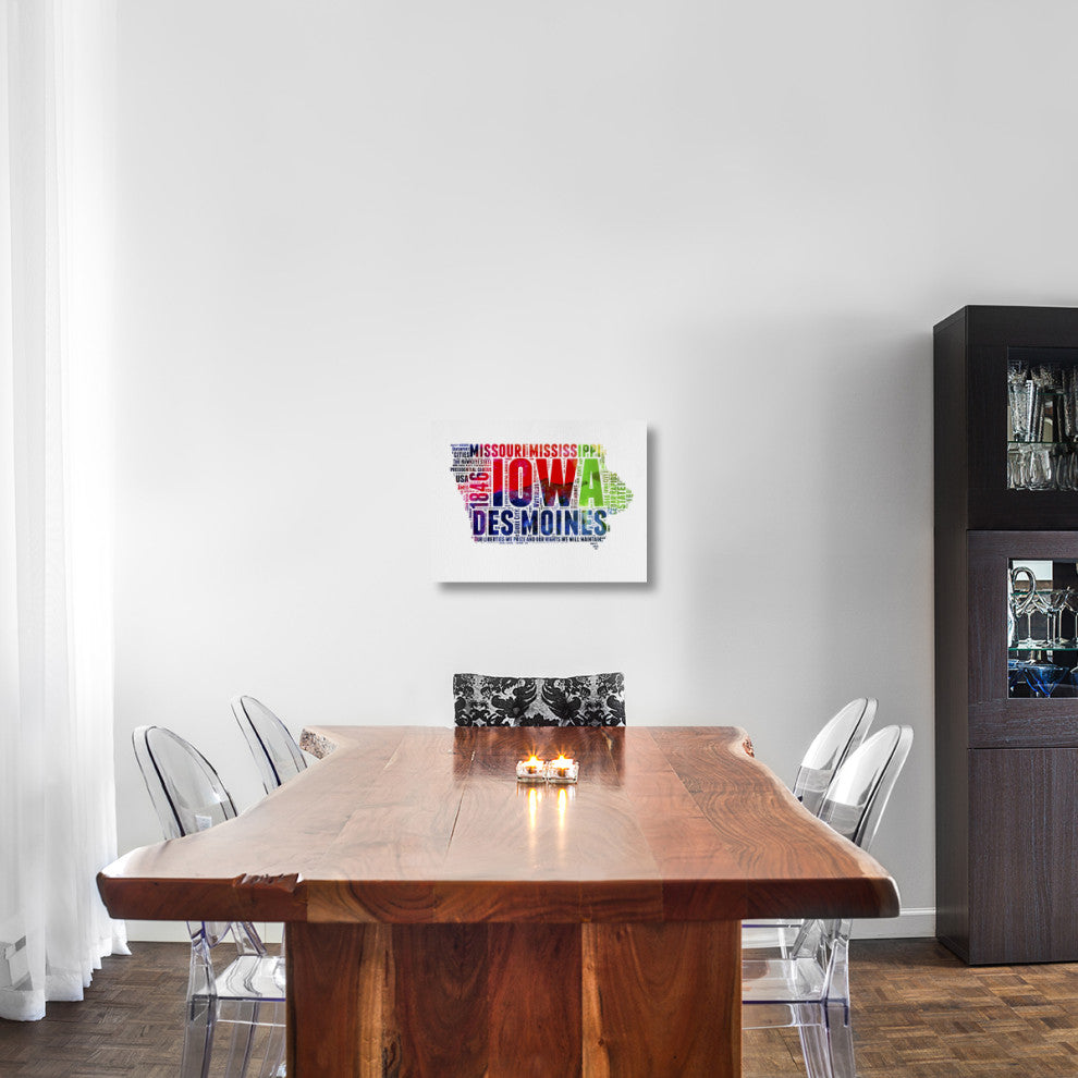 "Iowa Watercolor Word Cloud" Fine Art Print