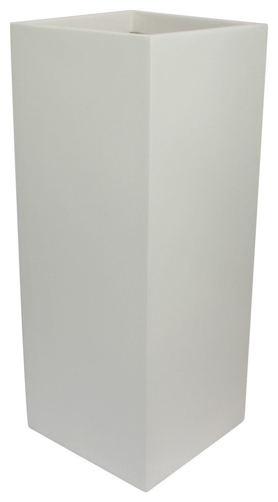 Belvedere Square Planter Box, White, 12"x12"x30"