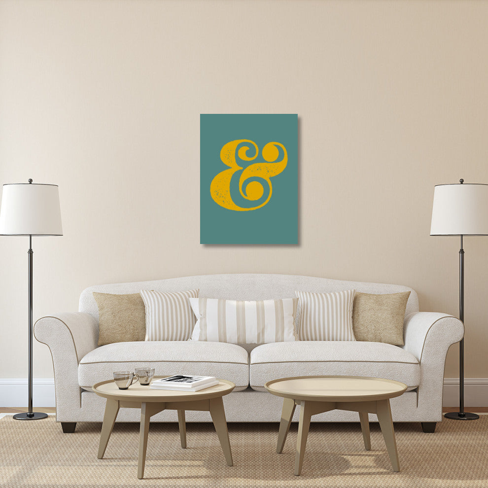 "Ampersand Poster Blue and Yellow" Fine Art Print