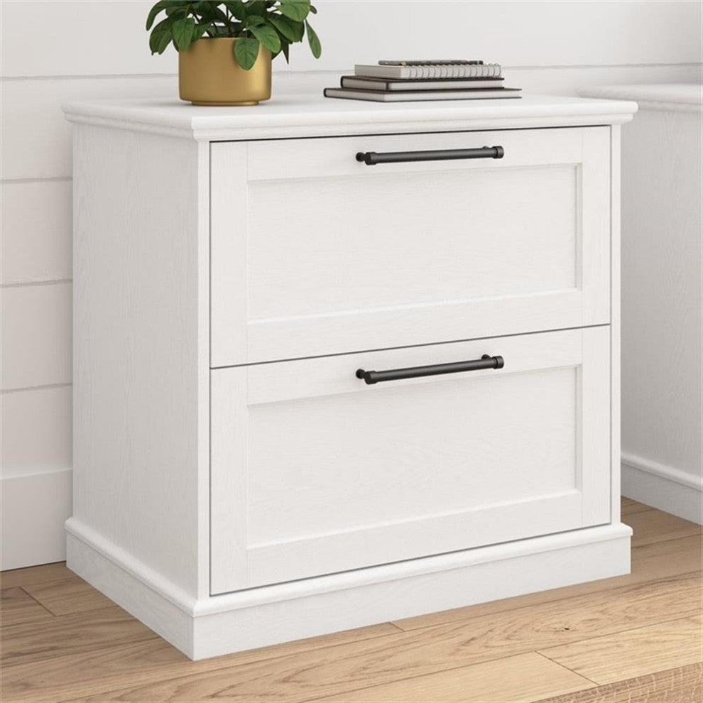 Bush Westbrook 2 Drawer Lateral File Cabinet in White Ash - Engineered Wood