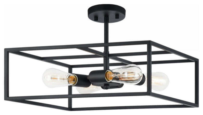 Matteo Lighting CANDID Series Transitional Flush Mount, Black Finish