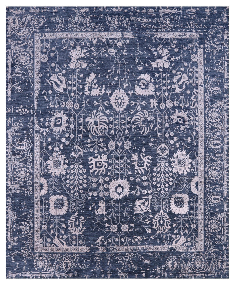 8' 2" X 10' 3" Persian Handmade Wool and Silk Rug Q9120