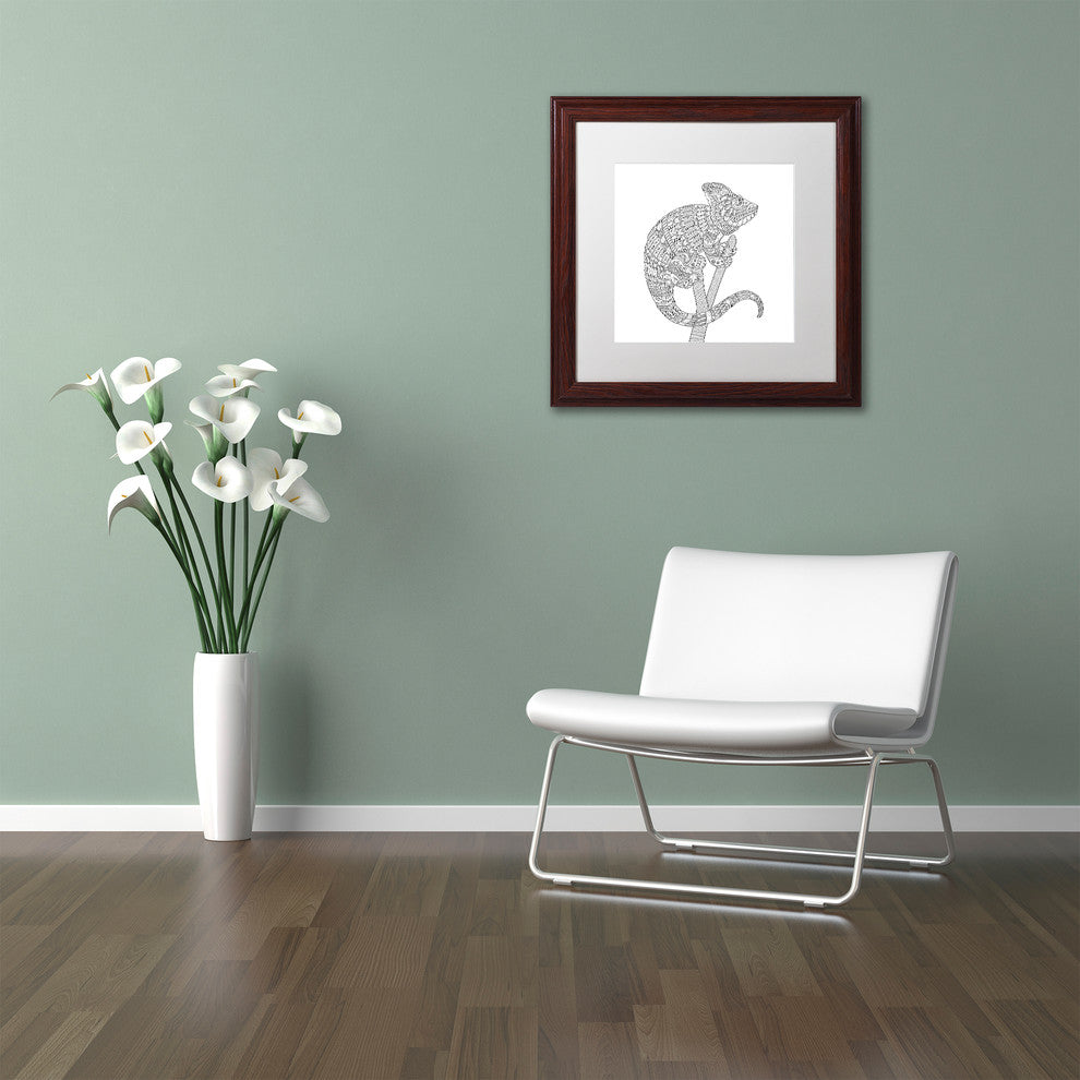 Filippo Cardu ''Spirit Animals 6'' Art, Wood Frame, White Mat, 16x16