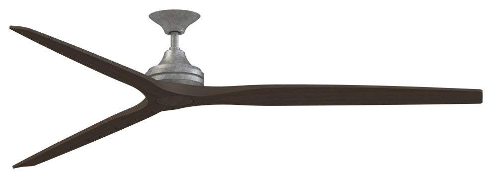 Fanimation Spitfire 84" Fan, Galvanized Motor, Dark Walnut Wood Blades
