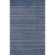 Mandia Striped Wool Area Rug, Navy 6'x9'