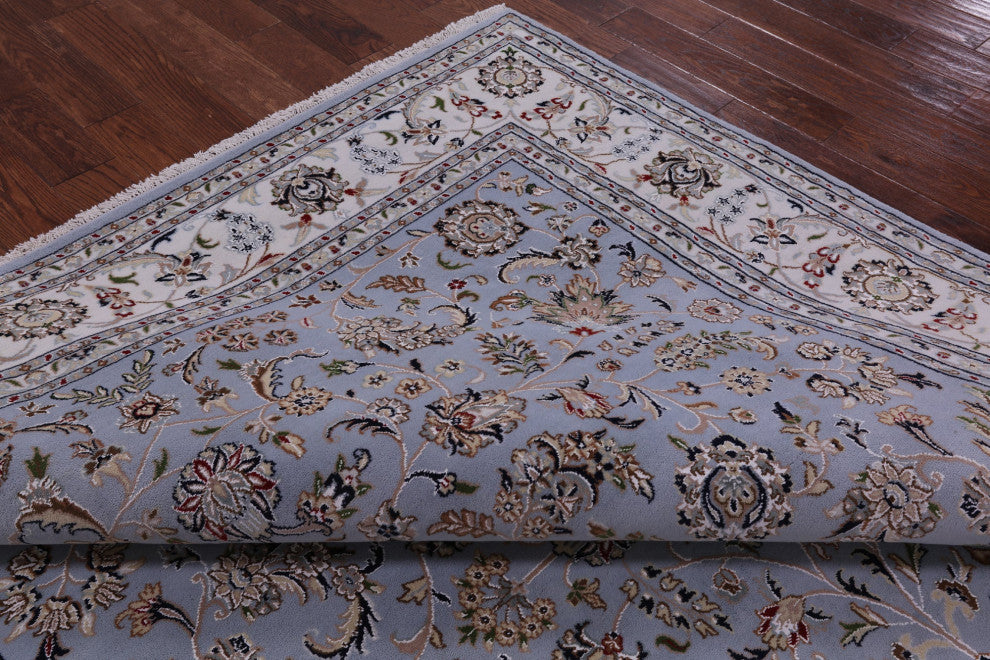 8' 2" X 10' 2" Wool & Silk Hand Knotted Persian Nain Rug - Q14712