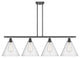 Innovations 516-4I-BK-GBC-124-LED 4 Light Island Light, Matte Black