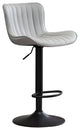 YOUNIKE Set of 2 Leather Bar Stool Adjustable, Swivel, Wingback, Gray