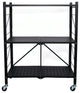 Metal 3-Tier Foldable Utility Rack, Black