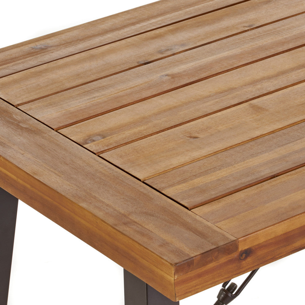 GDF Studio Austin Teak Finish Acacia Wood Dining Set