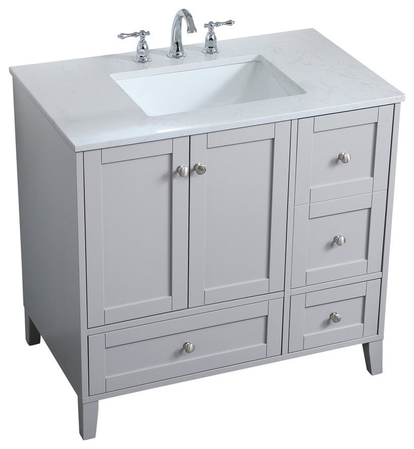 22" Traditional Grey-Light Bathroom Vanity