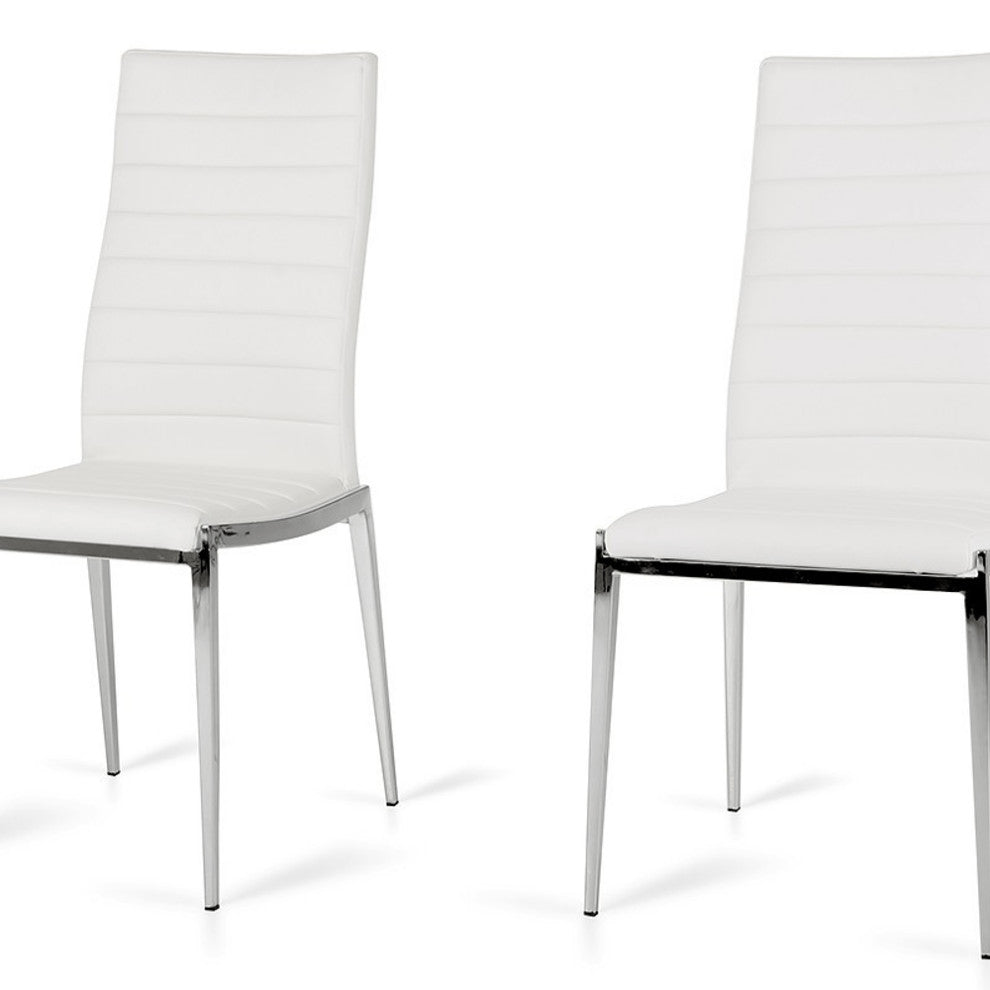 Libby - Modern White Leatherette Dining Chair (Set Of 2)