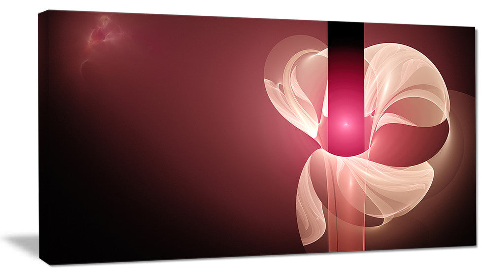 Pink Flower Fractal Illustration, Abstract Canvas Art Print, 32x16