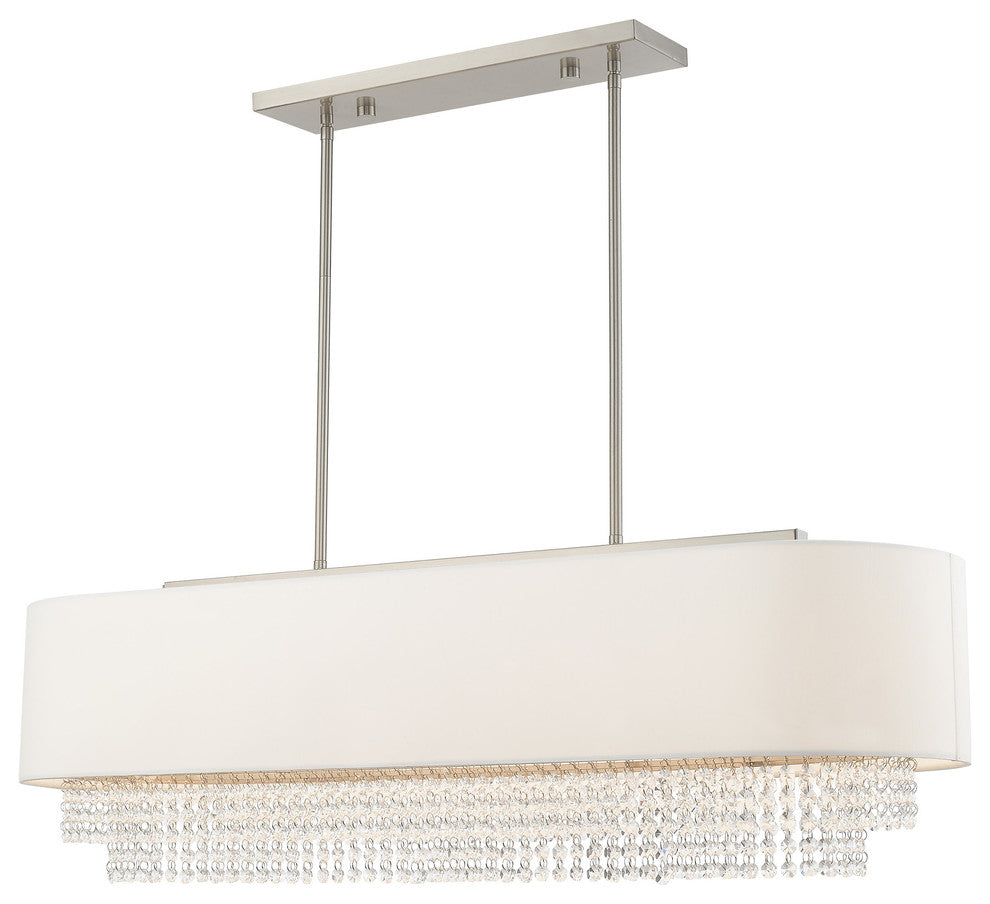 Livex Lighting Brushed Nickel 5-Light Linear Chandelier