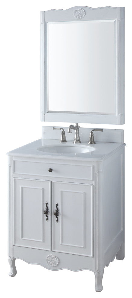 26"� Daleville White Bathroom Vanity, Mirror