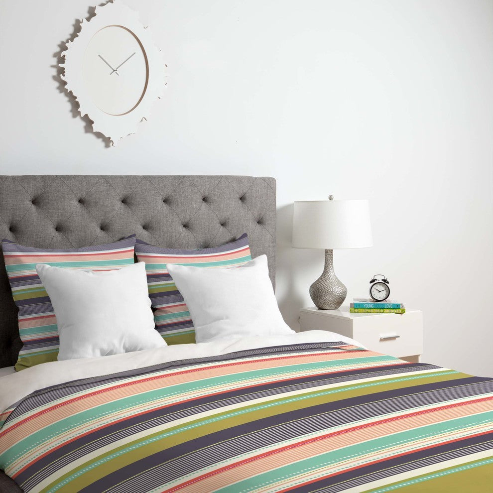 Deny Designs Wendy Kendall Multi Stripe Duvet Cover - Lightweight