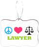 Peace Love Lawyer Design Rectangle Christmas Tree Ornament