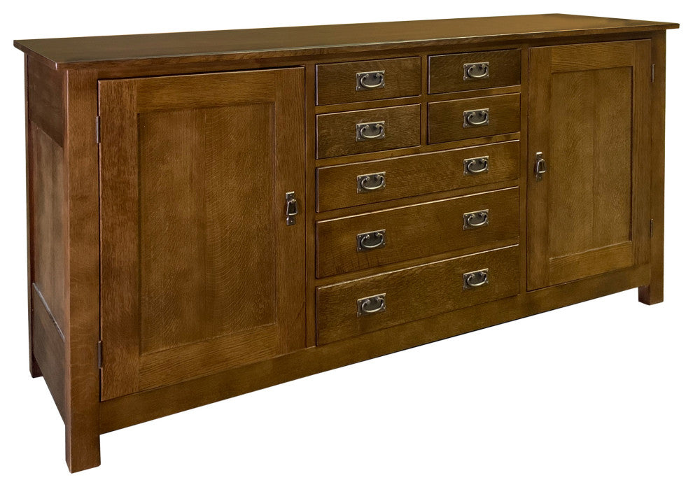 Mission 7 Drawer Sideboard with 2 Doors, Walnut (AW)