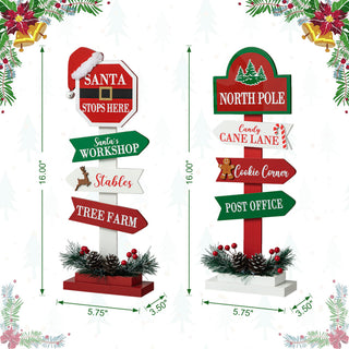 2-Piece Set Christmas Wooden Sign Table Decor