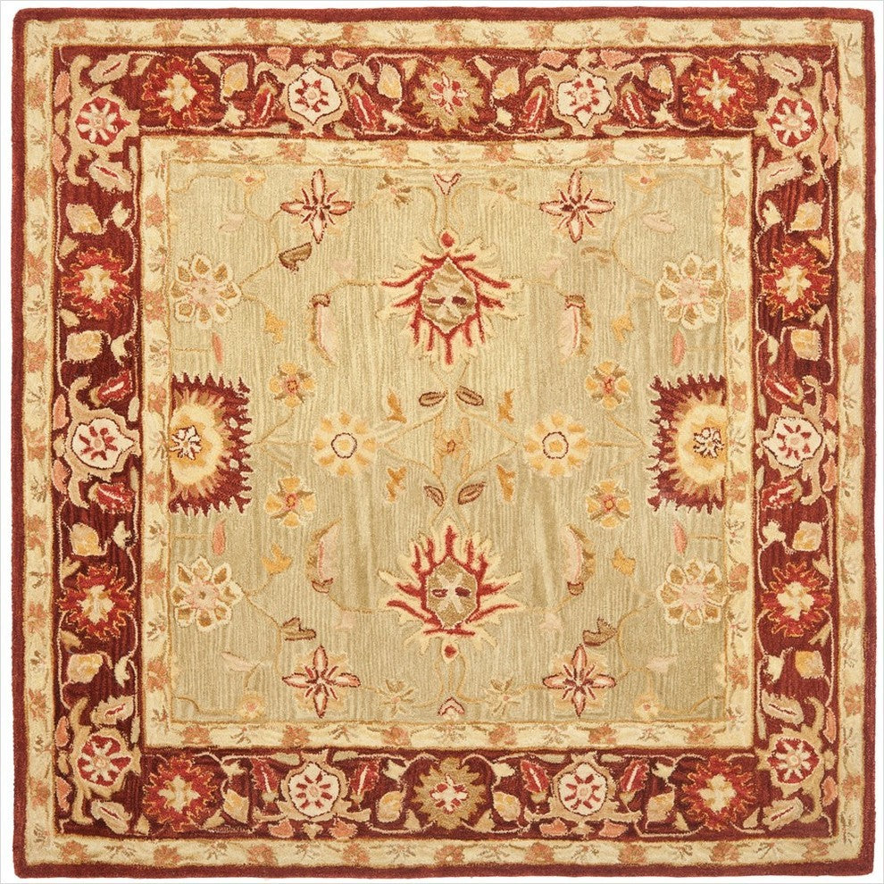 Safavieh Anatolia An556A Rug, Sage/Burgundy, 6'0"x9'0"