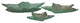 3 Piece Gradient Green Starfish Shaped Decorative Glass Dish Set