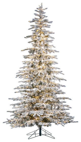 9' Flocked Pre-Lit Mounta" Pine