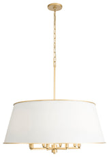 Coco 8-Lt  Pendant - Matte White/French Gold