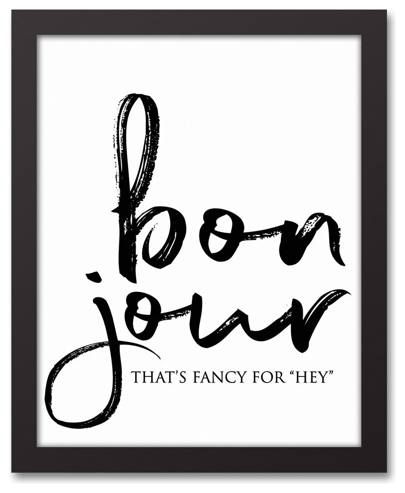 Bon Jour 11x14 Black Framed Canvas