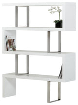 Modrest Maze Modern Geometric Bookcase, White
