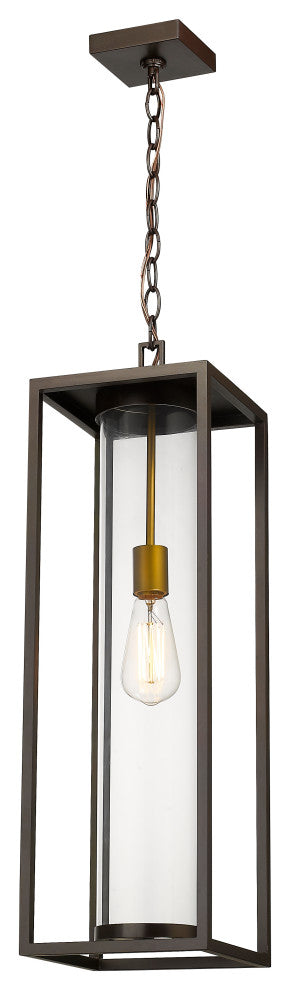 Zlite 584CHB-DBZ-OBS 1-Light Outdoor Chain Mount Ceiling Fixture, Clear