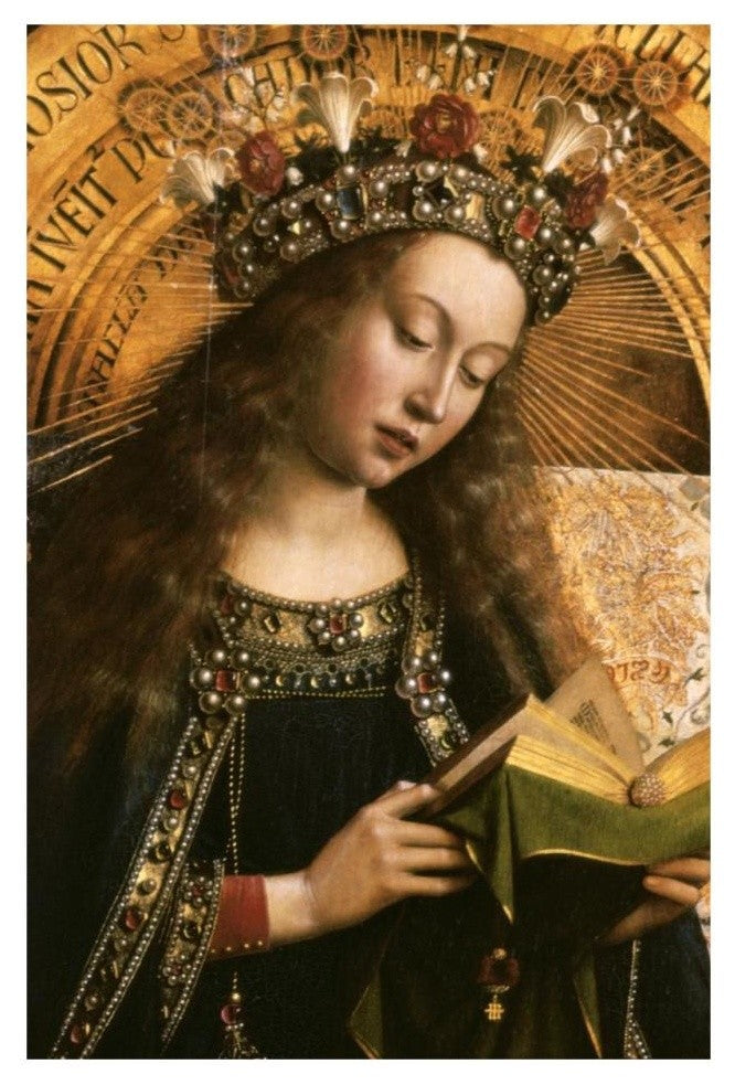 "The Virgin: Ghent Altarpiece" Digital Paper Print by Jan Van Eyck, 22"x32"