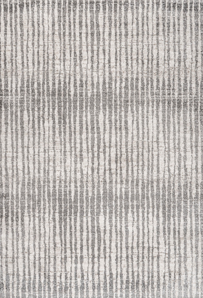 Skoura Modern Bold Stripe Beige/Dark Gray 8 ft. x 10 ft. Area Rug