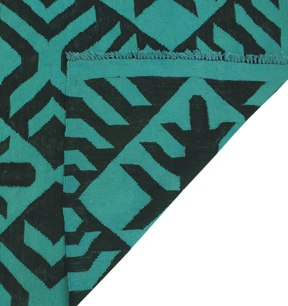 Elan Overdyed Kilim Hailey Teal Blue Rug, 6'5x9'9