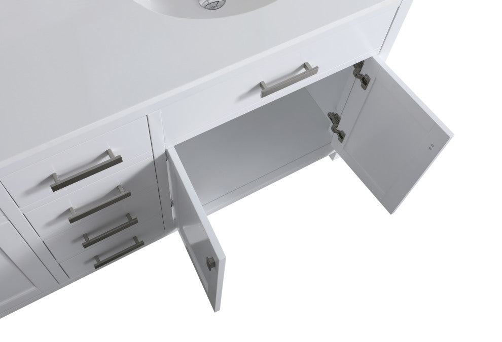 London 71-in White Bathroom Vanity Base Cabinet Without Top