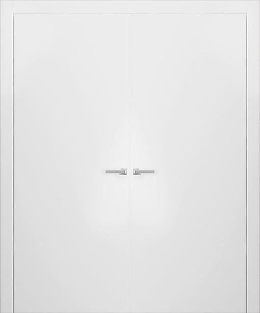 French Double Doors 64 x 80 with Frames Hardware| Planum 0010 White Silk
