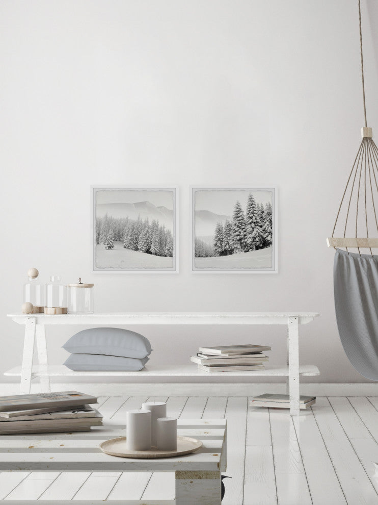 Hello Winter Diptych, 2-Piece Set, 12x12 Panels
